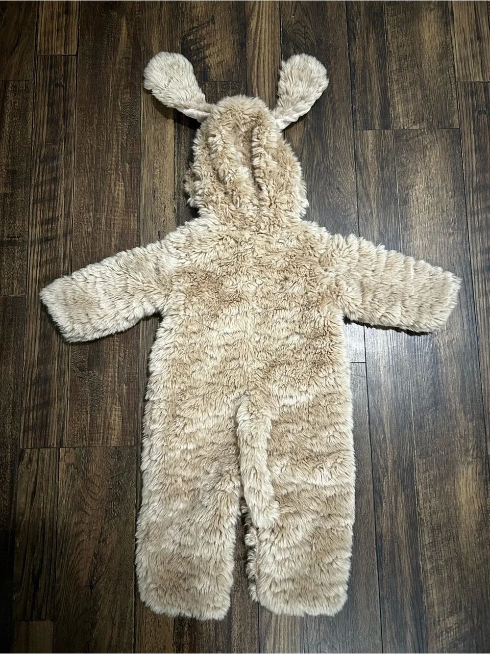 Pottery Barn Kids Cream Tan Plush Dog/Puppy Costume with Hooded Ears 6-12 months
